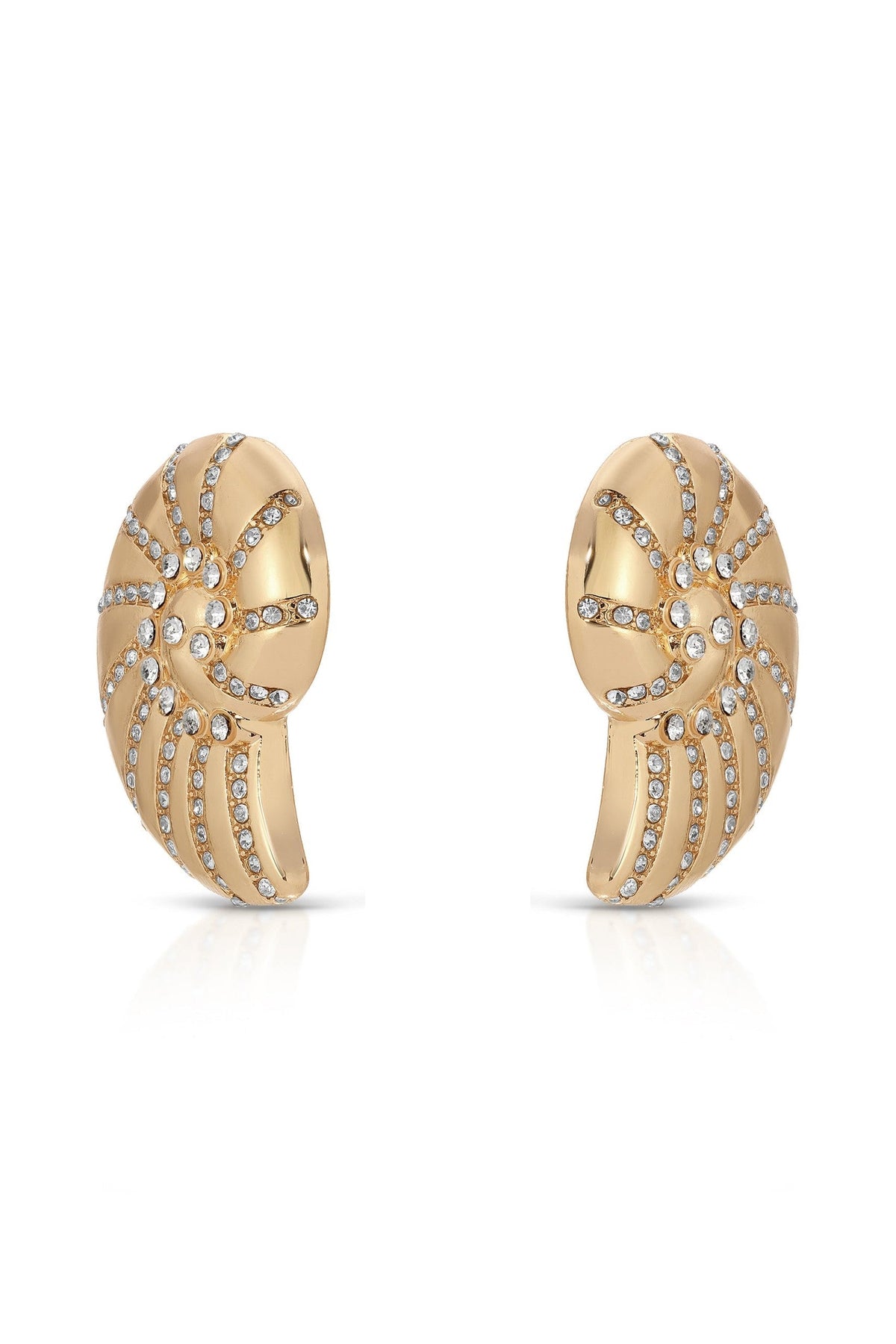 Crystal Shell Earrings - 18k Gold Plated