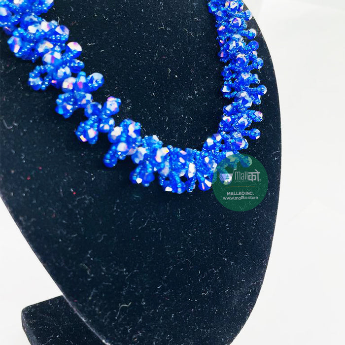 Blue stone necklace stylish party wear