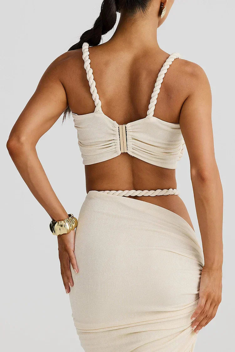 Soriel – Cut-out set with braided details and maxi skirt