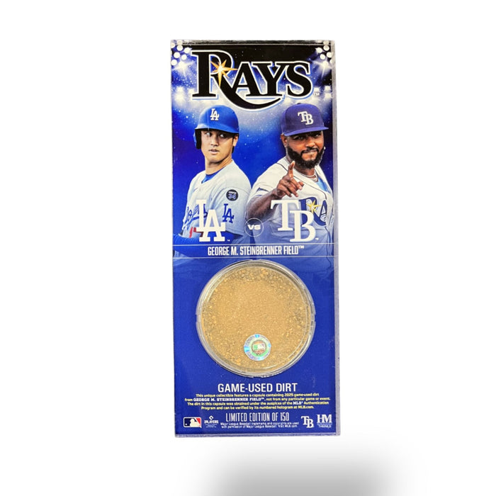 Rays vs Dodgers Authentic Game-Used Field Dirt Acrylic Ticket