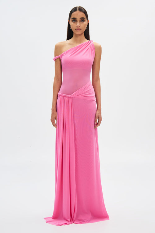 Misha Sisal Mesh Maxi Dress - Orchard Pink