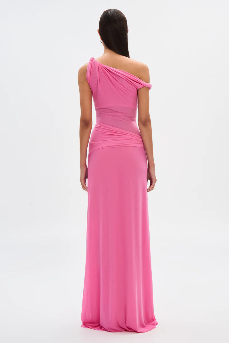 Misha Sisal Mesh Maxi Dress - Orchard Pink