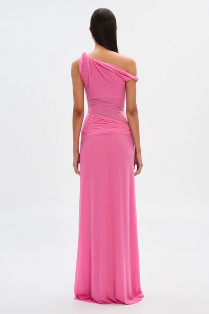 Misha Sisal Mesh Maxi Dress - Orchard Pink