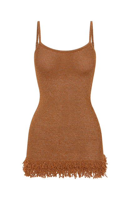Keeping Me Awake Knit Mini Dress Orange