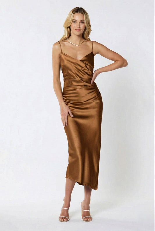 Billie Midi Dress - Chocolate
