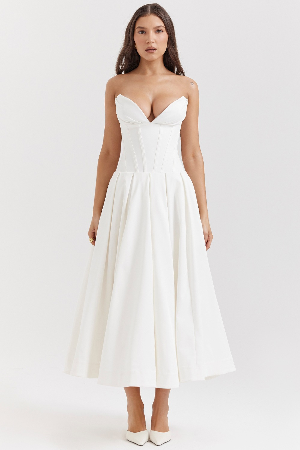 Livette - Strapless Corset Midi Dress