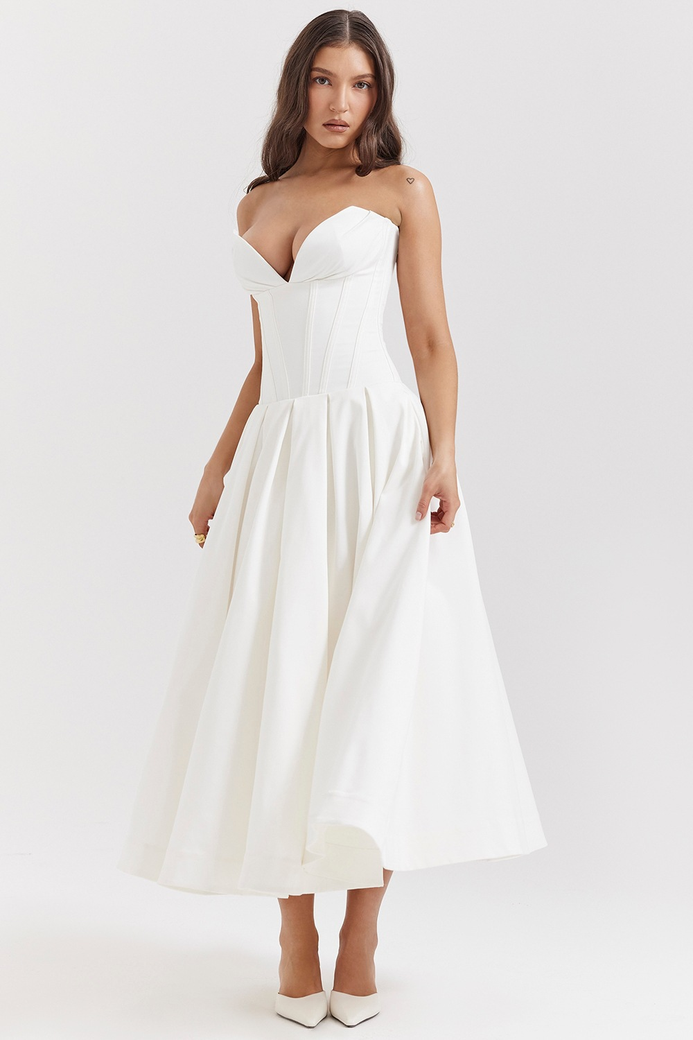 Livette - Strapless Corset Midi Dress