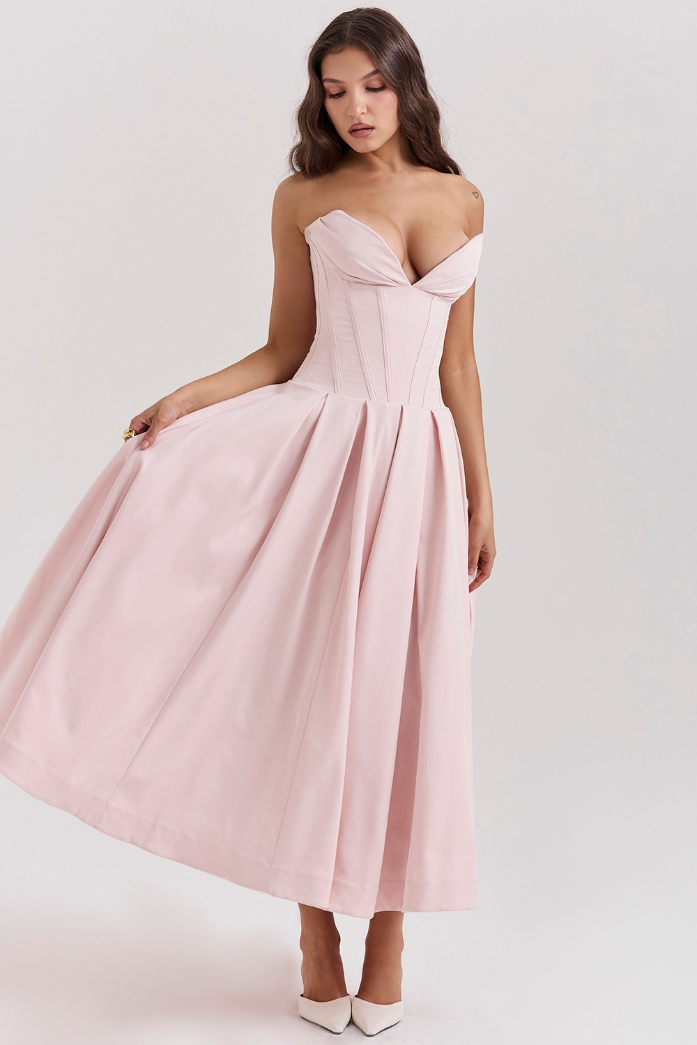 Livette - Strapless Corset Midi Dress