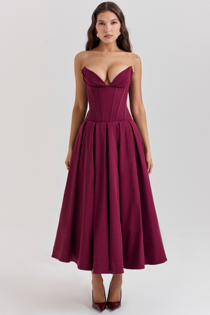Livette - Strapless Corset Midi Dress