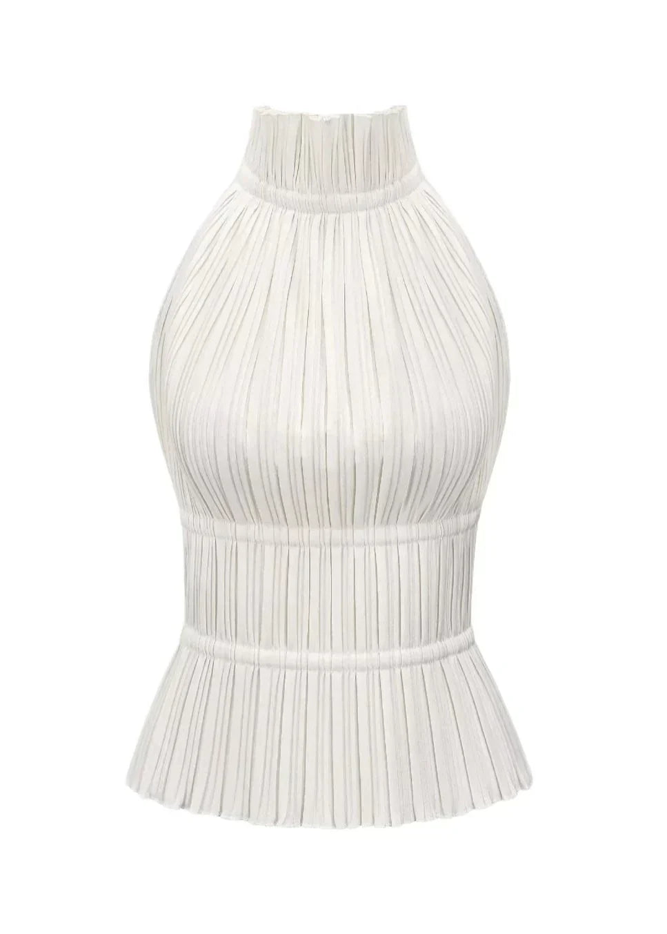 Olivienne – Pleated backless top with neck closure