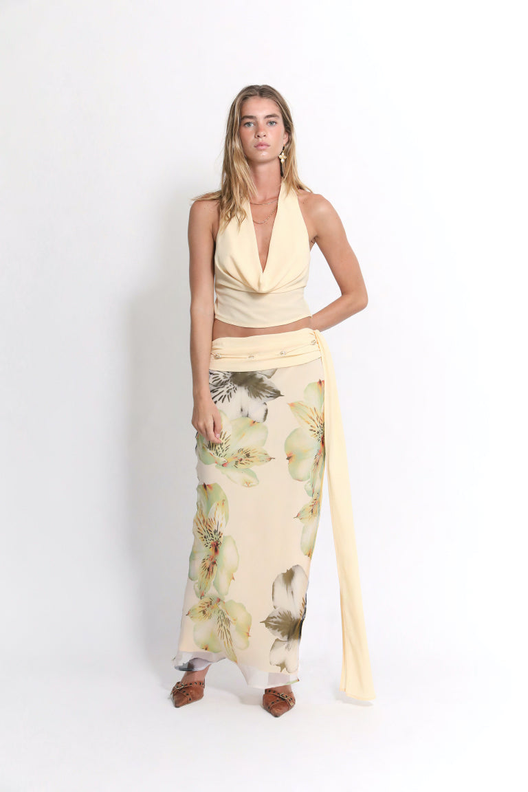 Seren - Cowl Top and Maxi Skirt Set