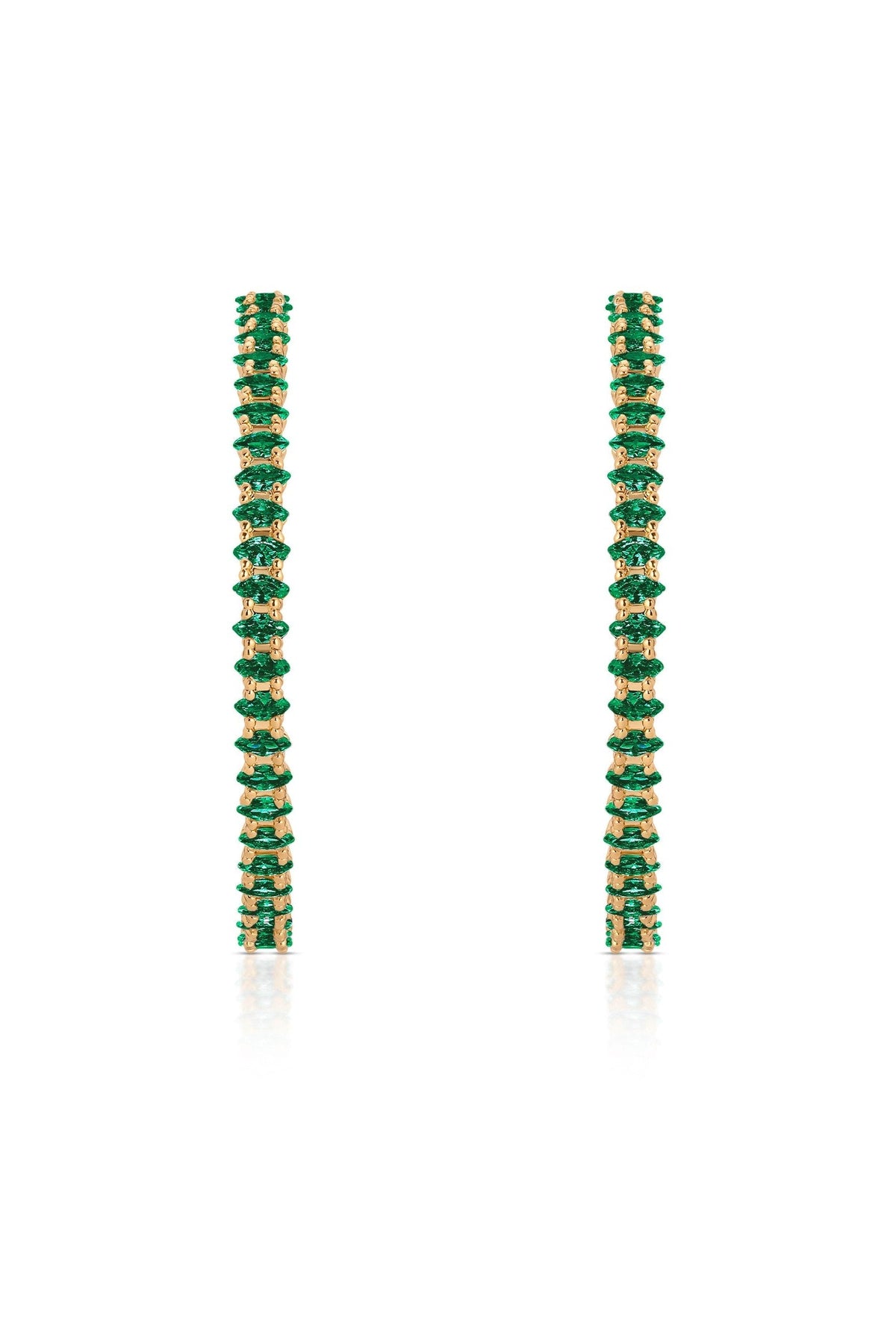 Emerald Marquise Hoop Earrings