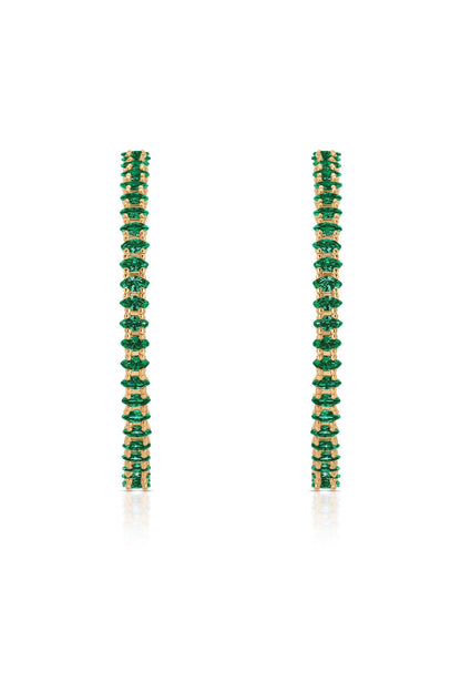 Emerald Marquise Hoop Earrings