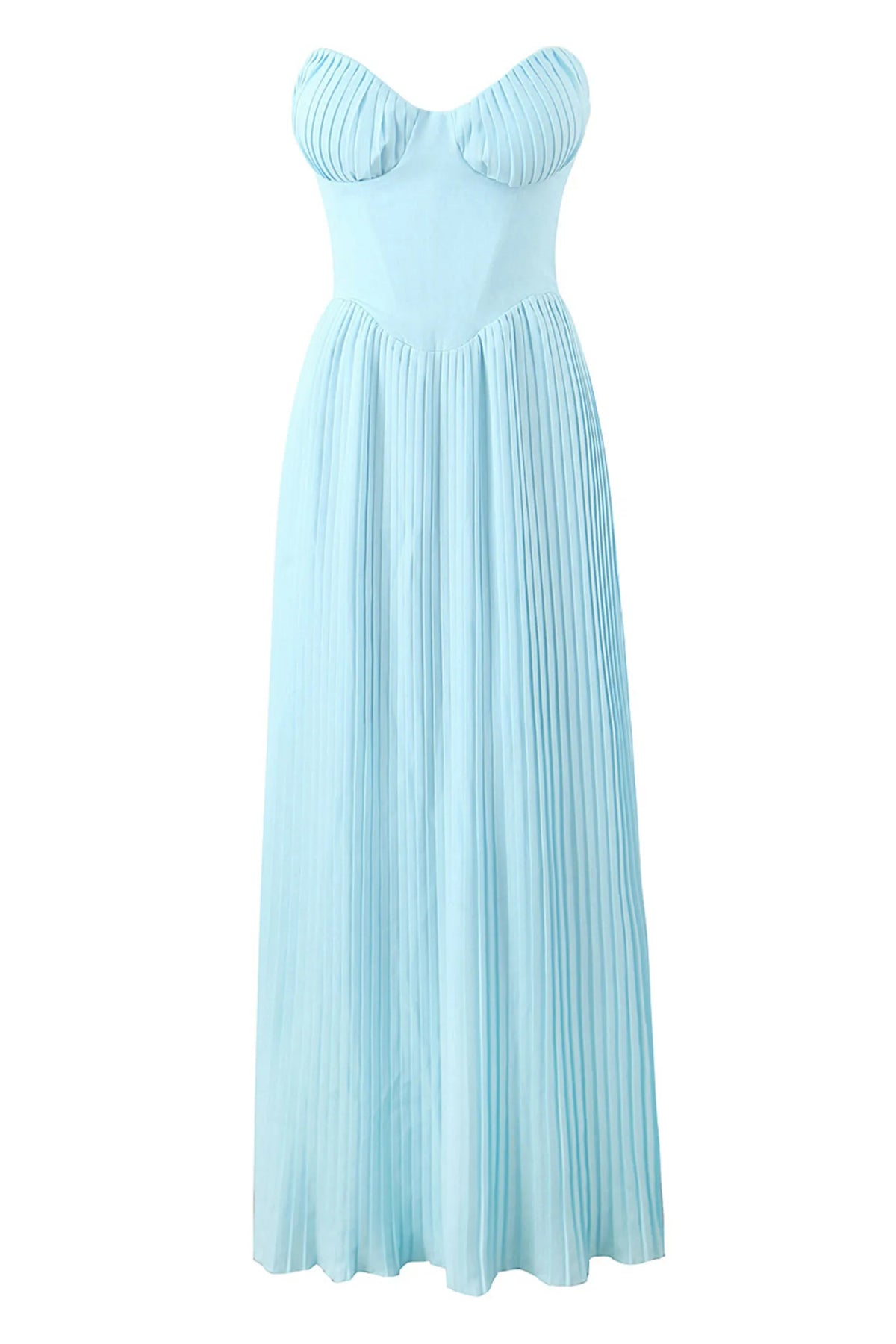 Serel – Strapless Maxi Dress with Shell Pleats