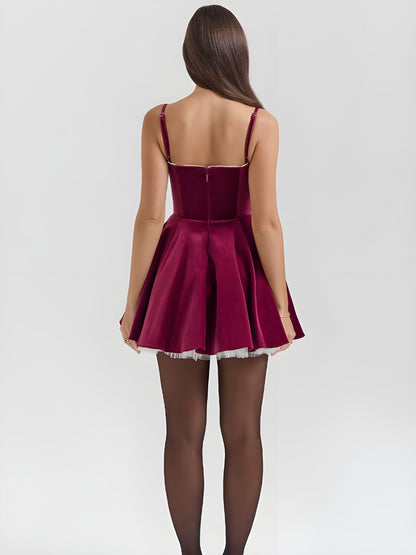 Livette - Mini Burgundy Dress