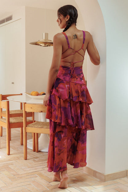 Veda Ruffle Midi Dress