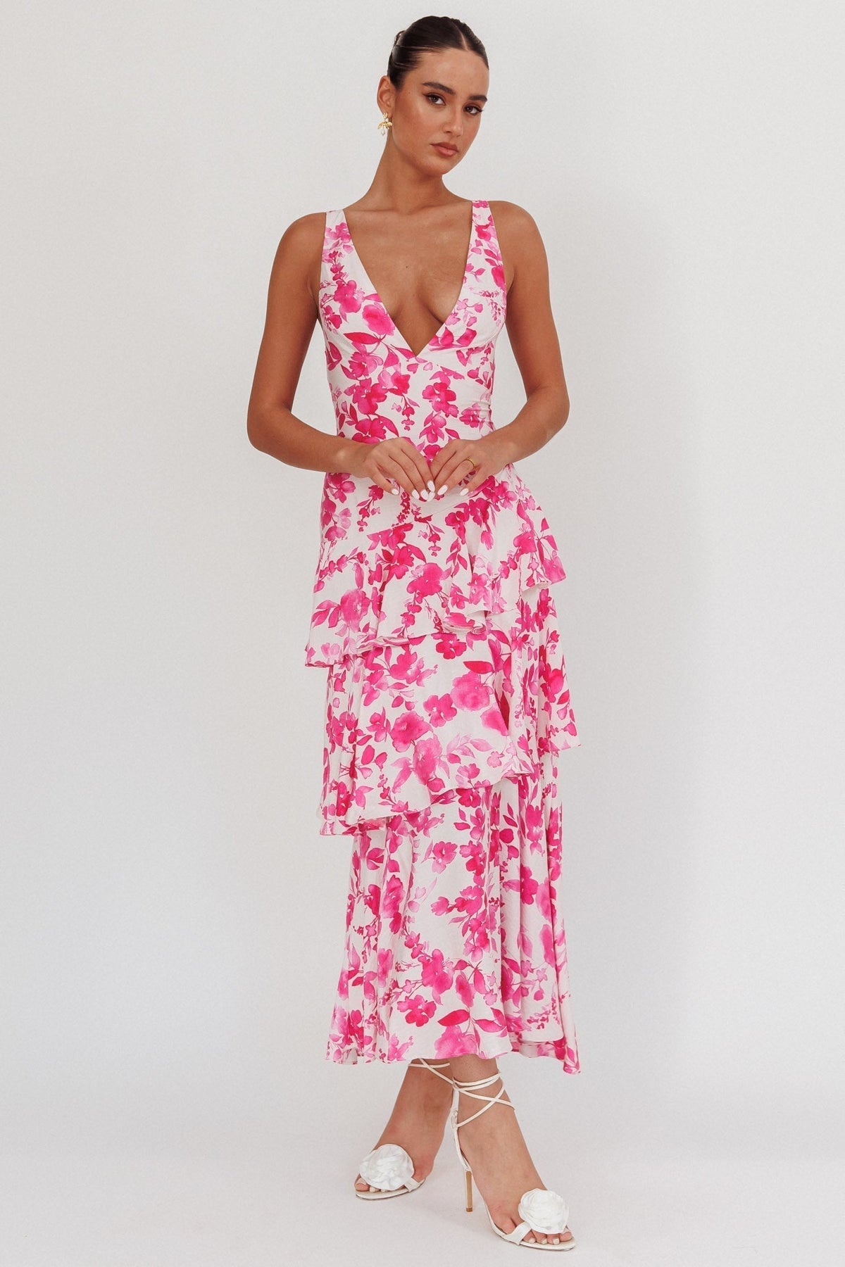 Veda Ruffle Midi Dress