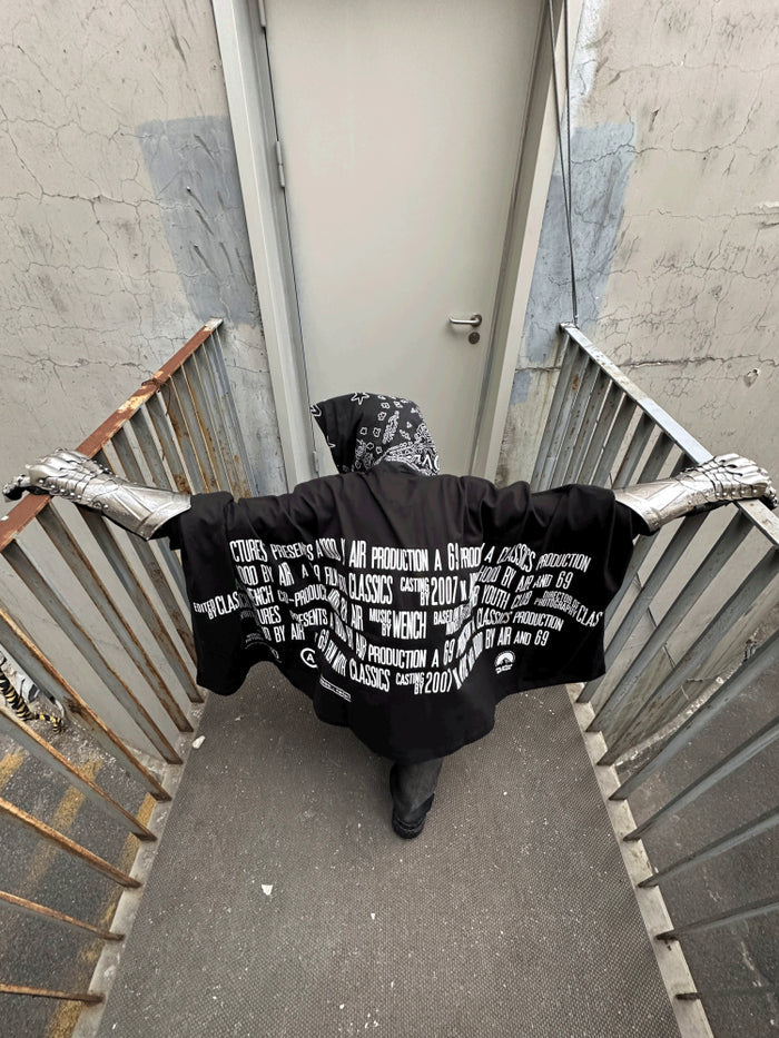 (Archive) Opium YVL x Hood By Air SS17 Cape Sleeve Tee - Oversized Graphic Print Short Sleeve