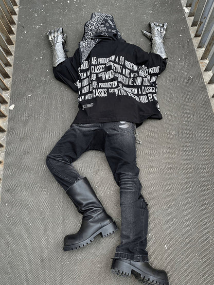 (Archive) Opium YVL x Hood By Air SS17 Cape Sleeve Tee - Oversized Graphic Print Short Sleeve