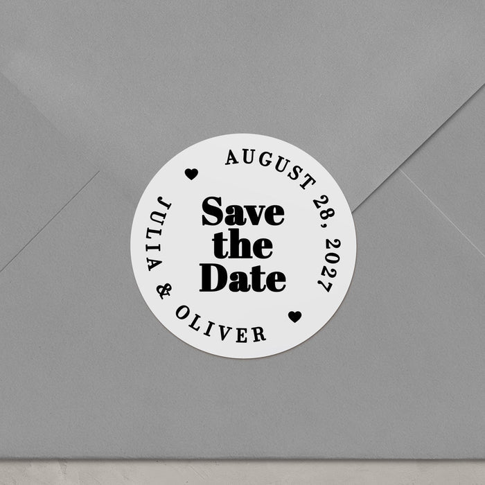 Bold Save the Date Stickers - XOXOKristen