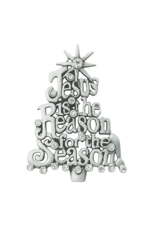 Crystal Jesus is the Reason Pavé Pin