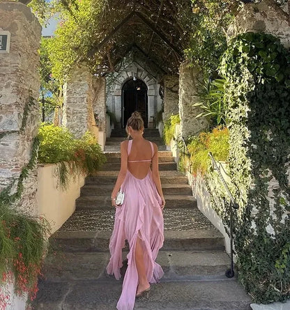 Éliane – Strapless maxi dress with ruffles