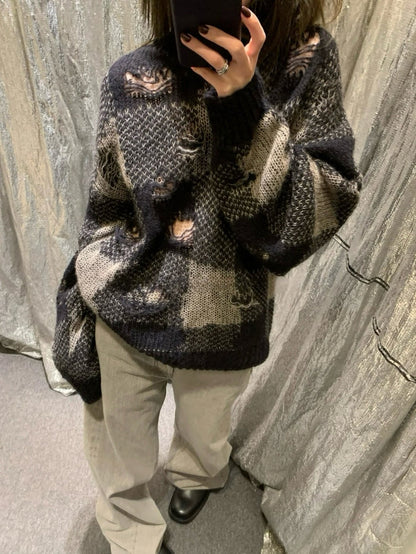donclick Our Legacy 24FW Distressed Knit Sweater -Round Neck Destroyed Pullover