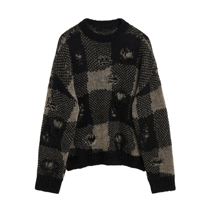 donclick Our Legacy 24FW Distressed Knit Sweater -Round Neck Destroyed Pullover