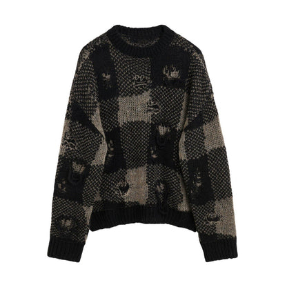 donclick Our Legacy 24FW Distressed Knit Sweater -Round Neck Destroyed Pullover