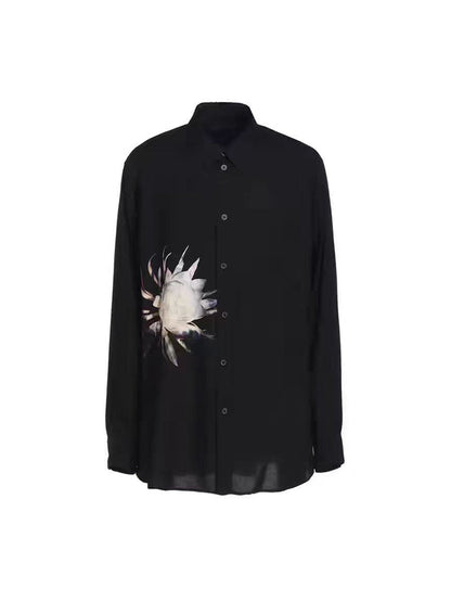 Donclickin Yohji Yamamoto Floral Print ’Queen of the Night’ Shirt Long Sleeve