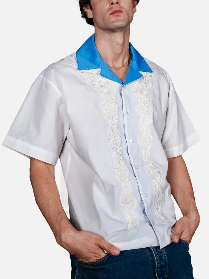 SEVDRUS Ethnic Embroidered Shirt - White – beyaz, önden görünüm