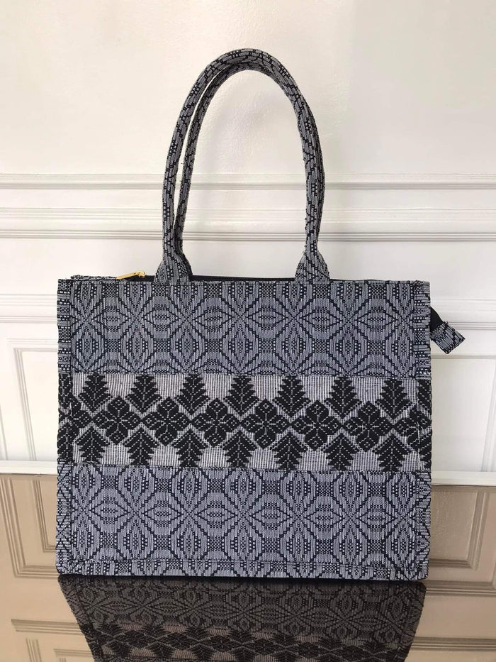 Floral Black Tote Bag