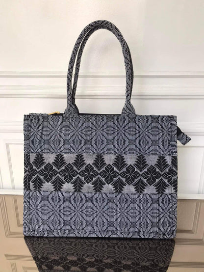 Floral Black Tote Bag