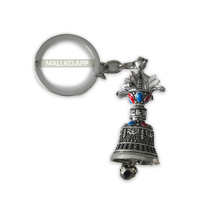 Decorative Guardian Bell Keychain with Colorful Gemstones