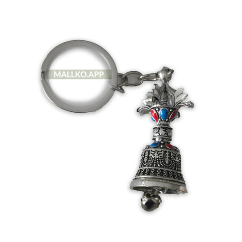 Decorative Guardian Bell Keychain with Colorful Gemstones
