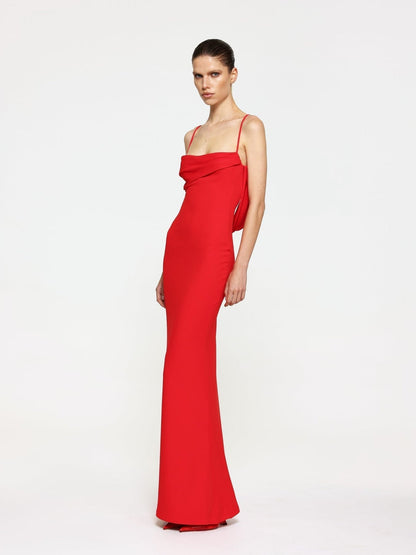 Havilland Gown - Cherry Red