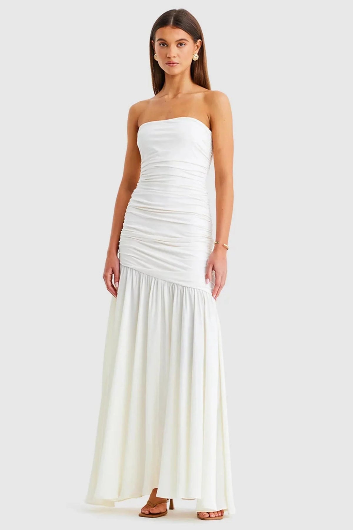Neve Strapless Maxi Dress - Vanilla