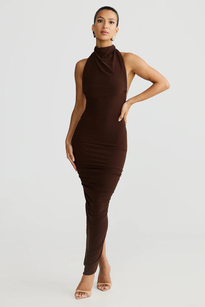 Chloe Dress - Espresso Brown