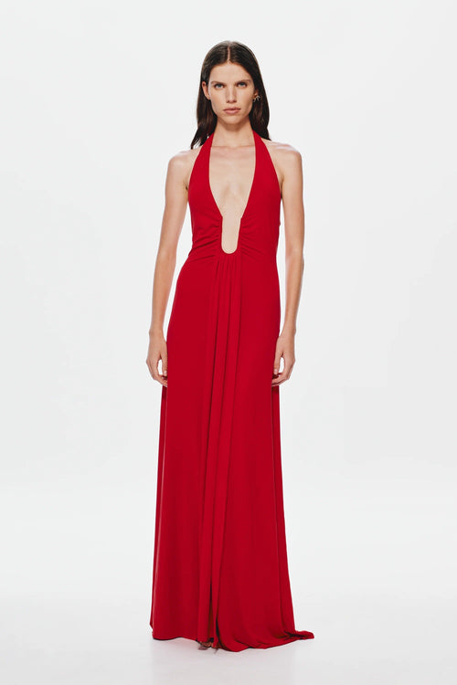 Misha Jennifer Cupro Maxi Dress - Cherry
