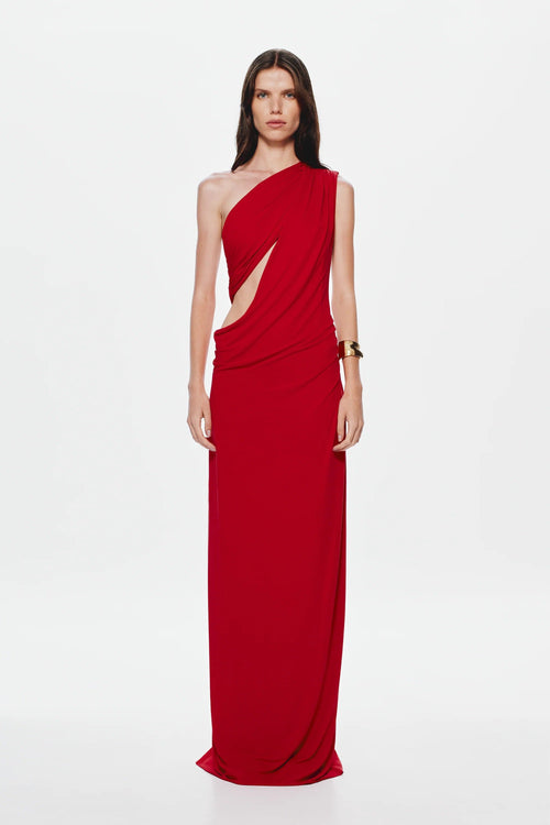 Misha Solstice Cupro Maxi Dress - Cherry