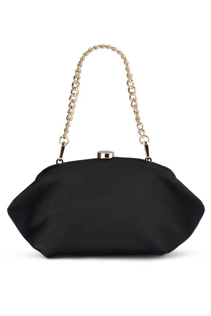 Karina Satin Clutch - Black