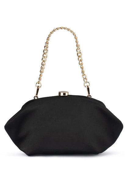 Karina Satin Clutch - Black