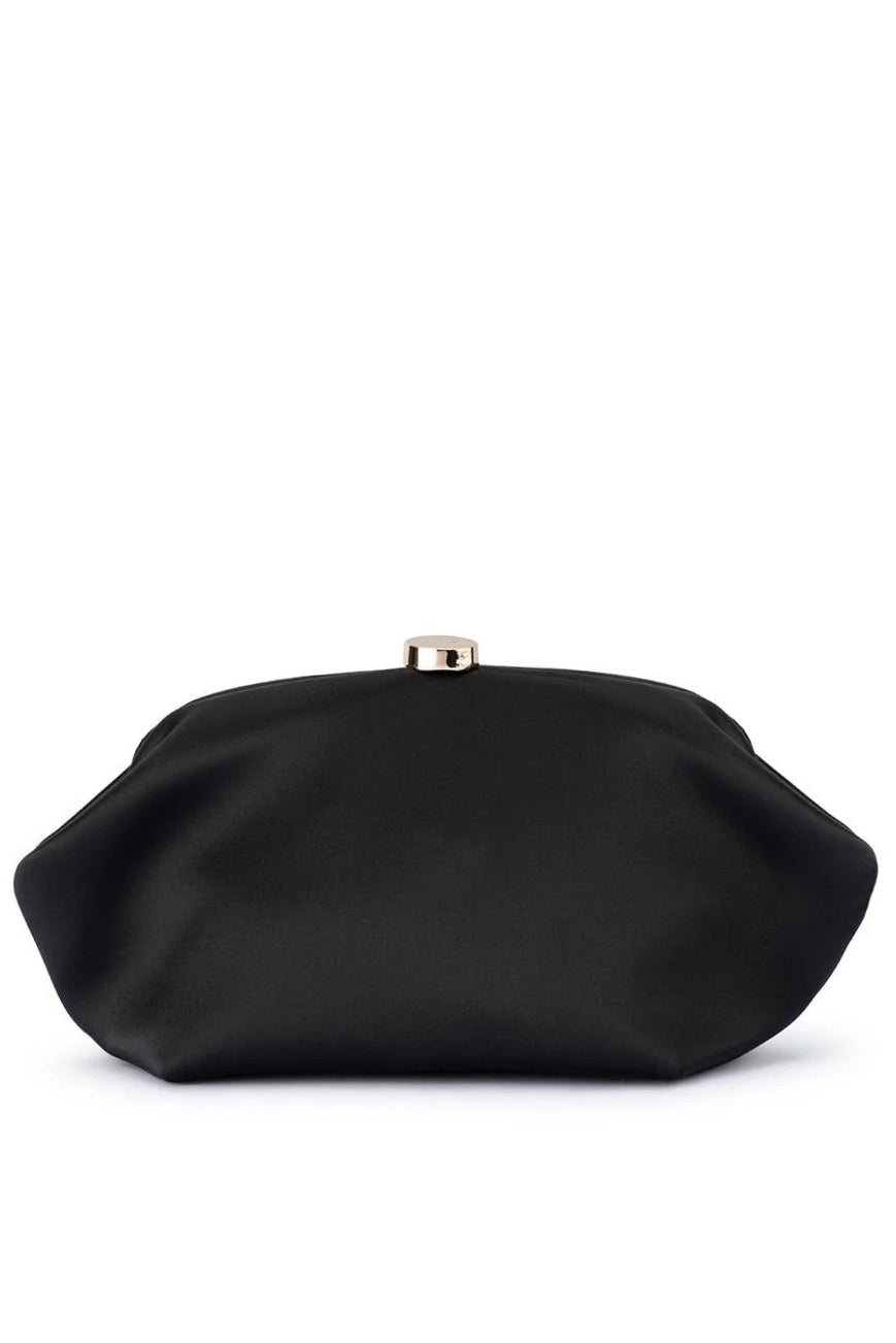 Karina Satin Clutch - Black