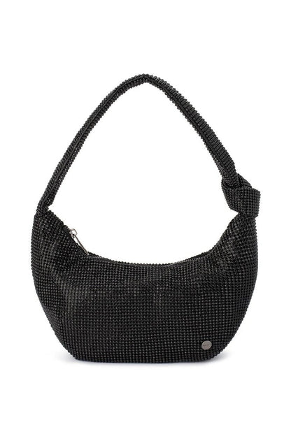Jessica Crystal Mesh Bag - Black
