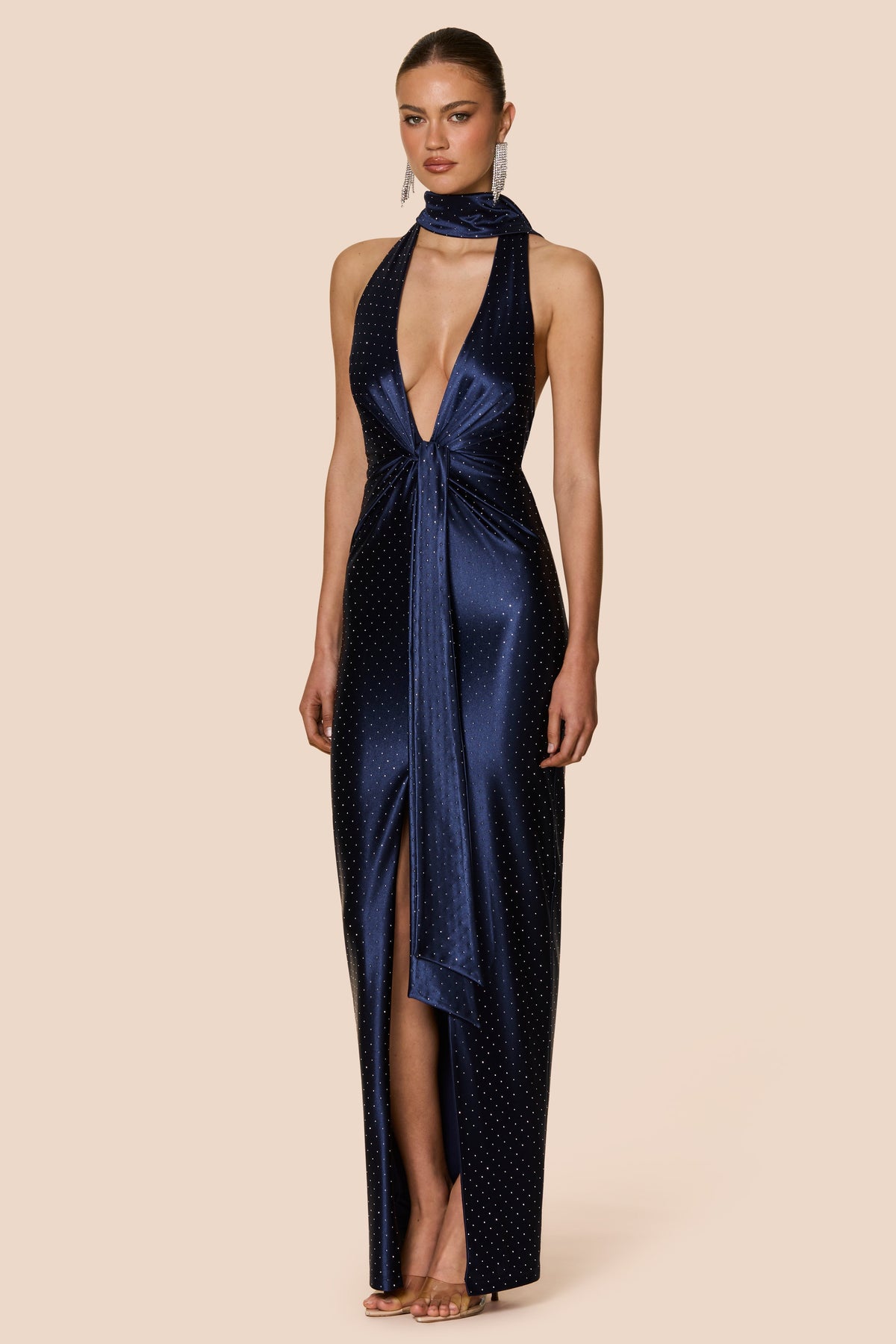 Nookie Mirabella Plunge Gown - Dark Navy