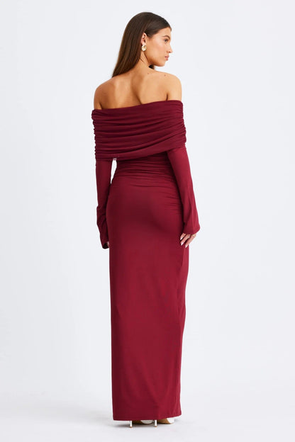 Stevie Long Sleeve Maxi Dress - Wine