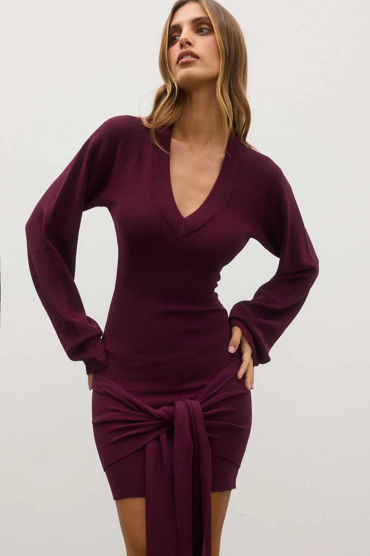 Chantelle Knit Mini Dress - Plum
