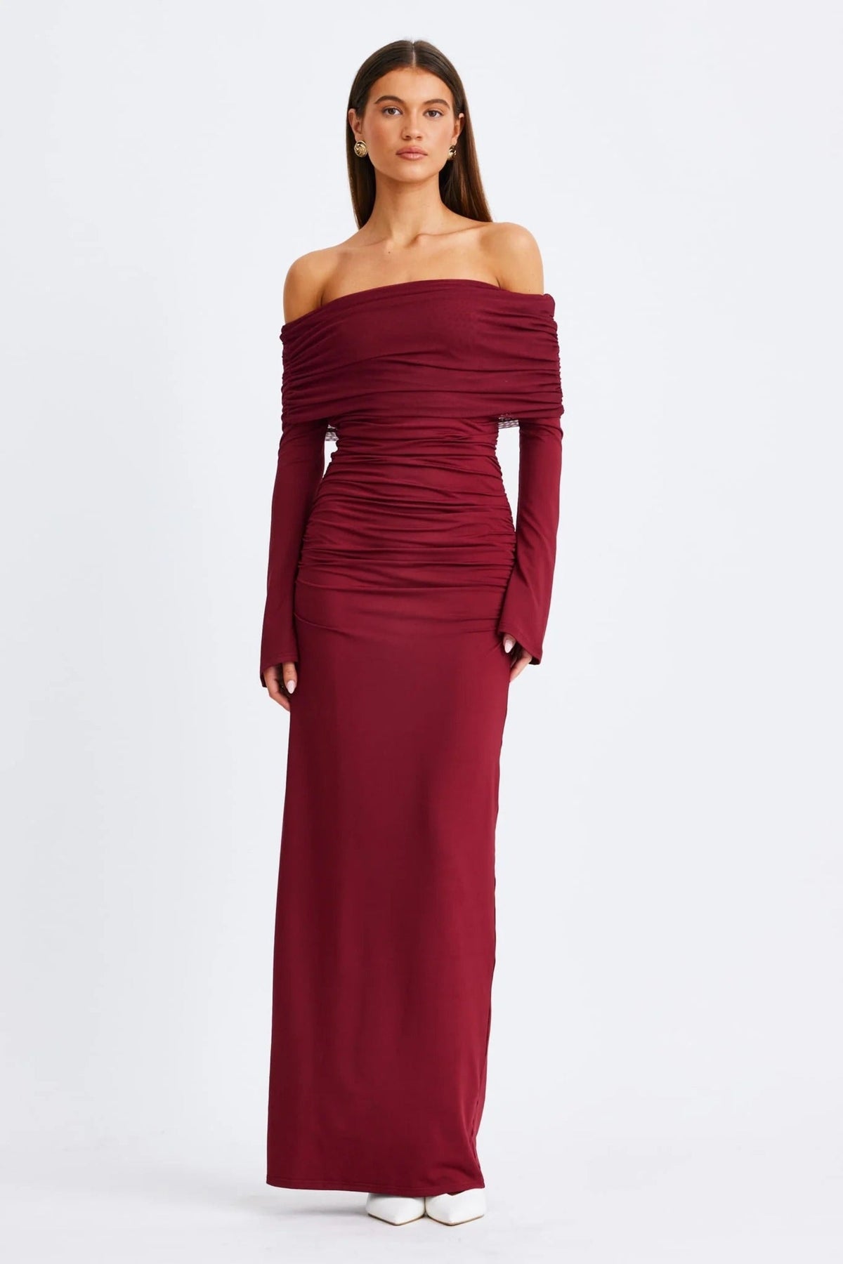 Stevie Long Sleeve Maxi Dress - Wine