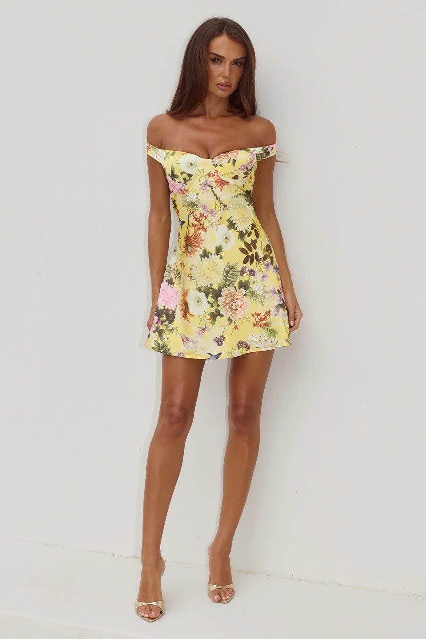 Aveta Mini Dress - Kendall Yellow