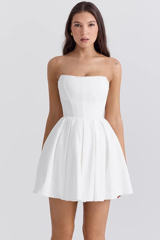 Livette - Corset White Mini Dress